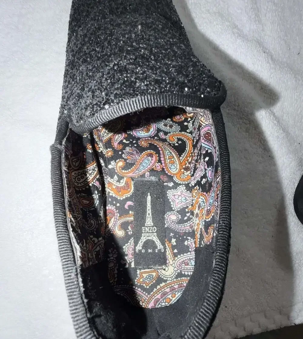Enzo Romeo SPK04 Mens Vintage Glitter Dress Loafers Slip On Shoes Black Size 8.5